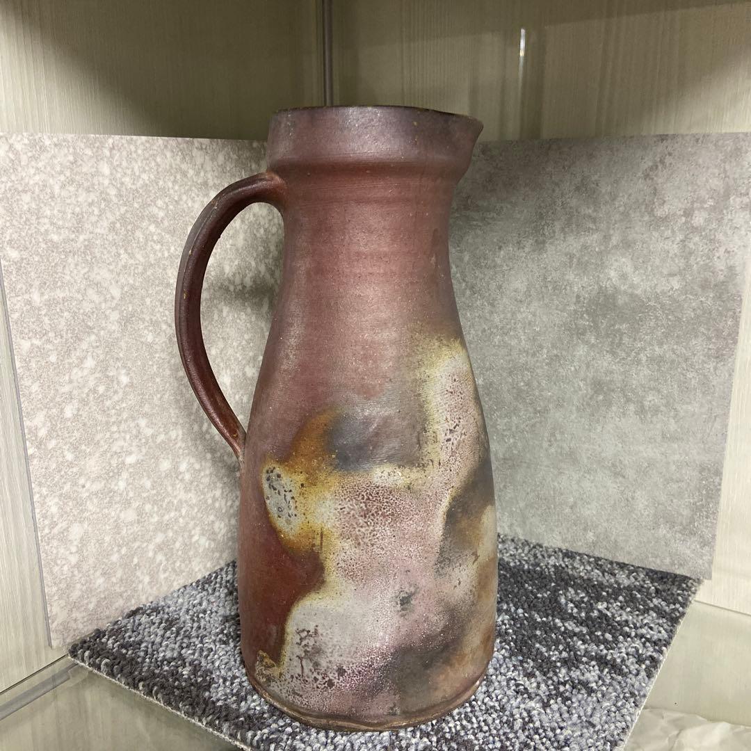 清水妙子　備前焼　水差し　ピッチャー　作家物　25センチ