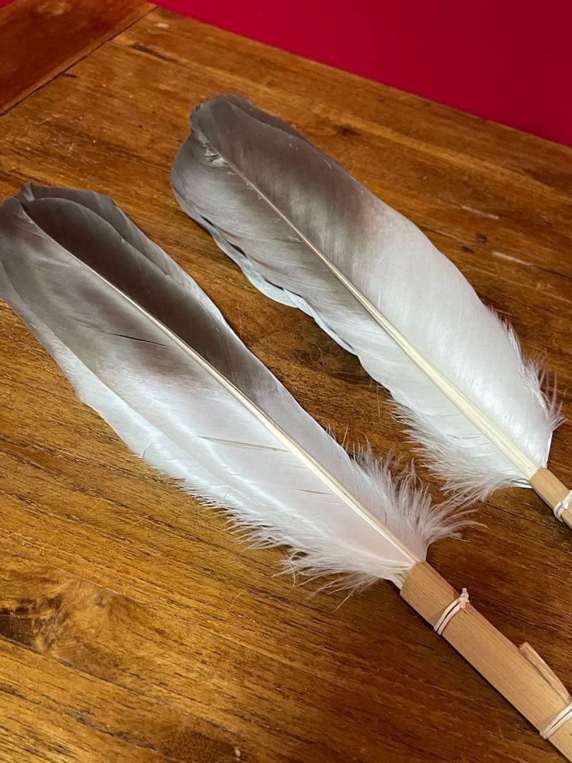 飛来一閑 鶴箒一双 裏千家十五代 鵬雲斎 書付共箱 外紙箱