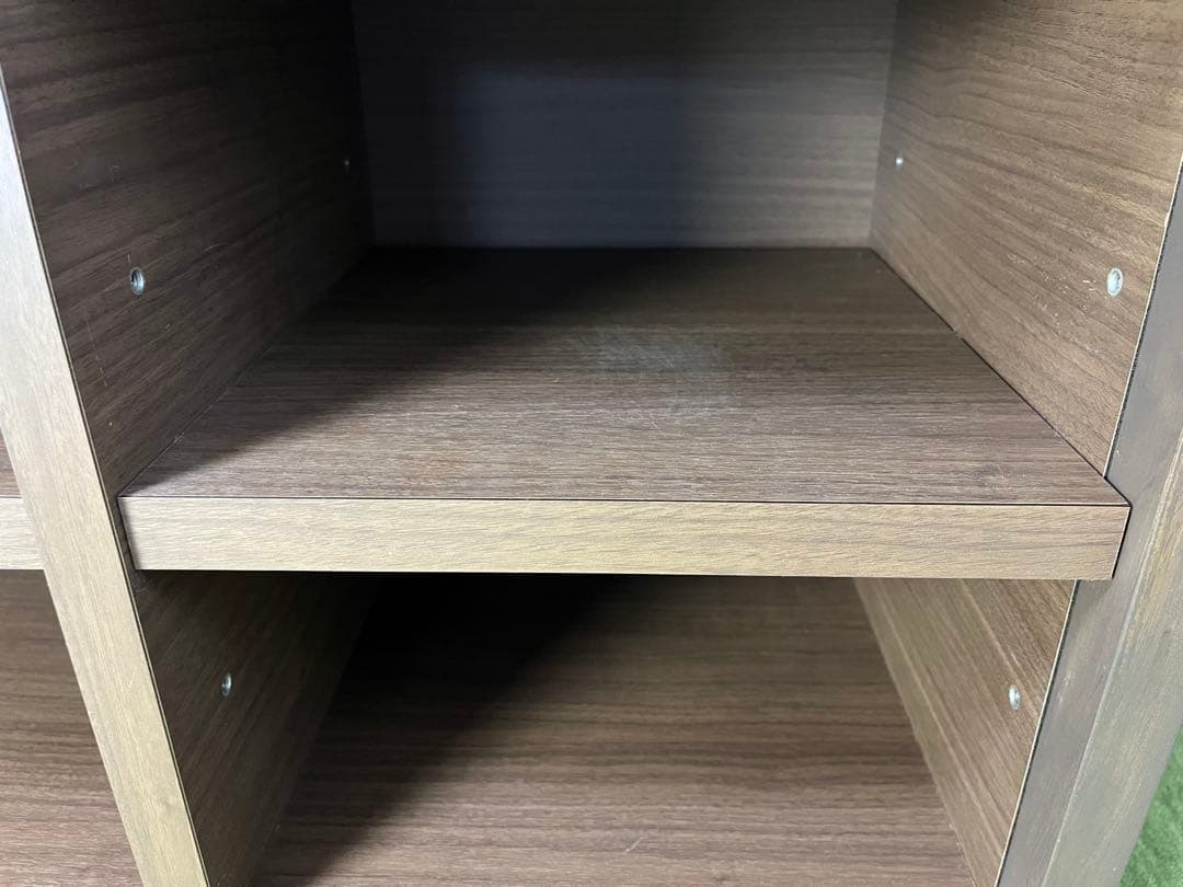 大型オープンシェルフ ブラウン木製テレビボード