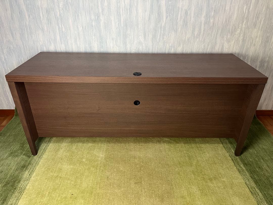 大型オープンシェルフ ブラウン木製テレビボード