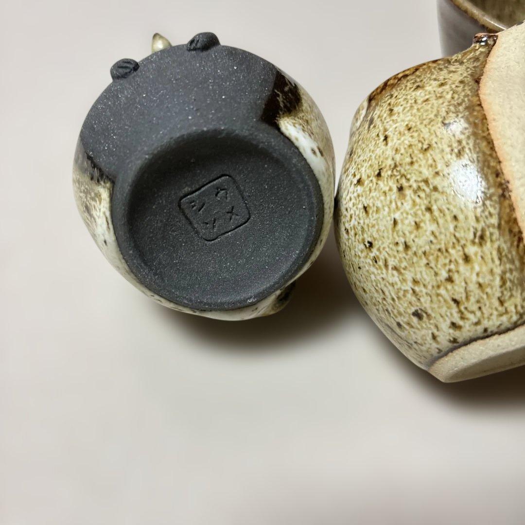 陶芸作家さん　ハリネズミお茶碗と一輪挿し、動物オブジェなど