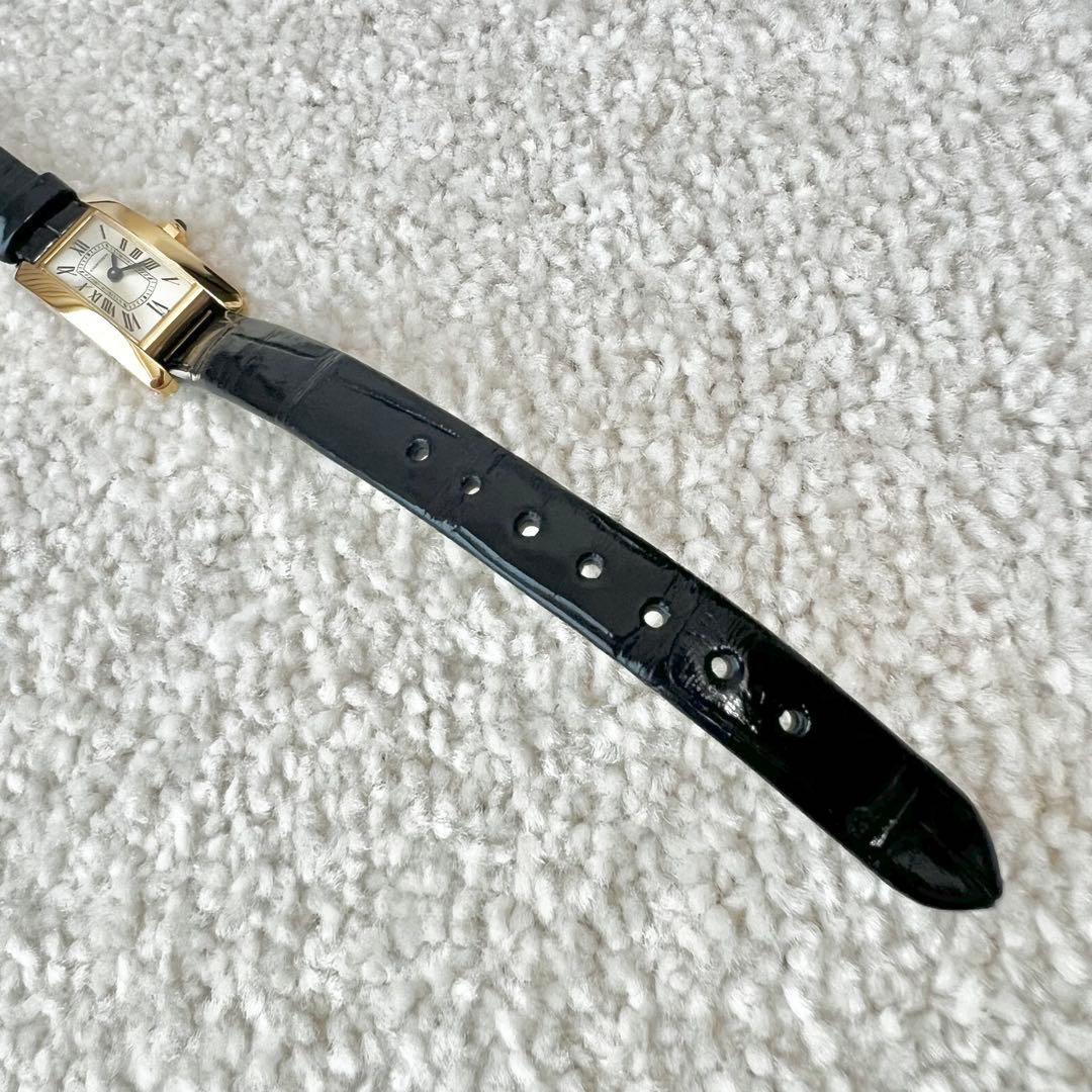 Cartier カルティエ タンクアメリカンミニ ベルト アリゲーター ネイビー