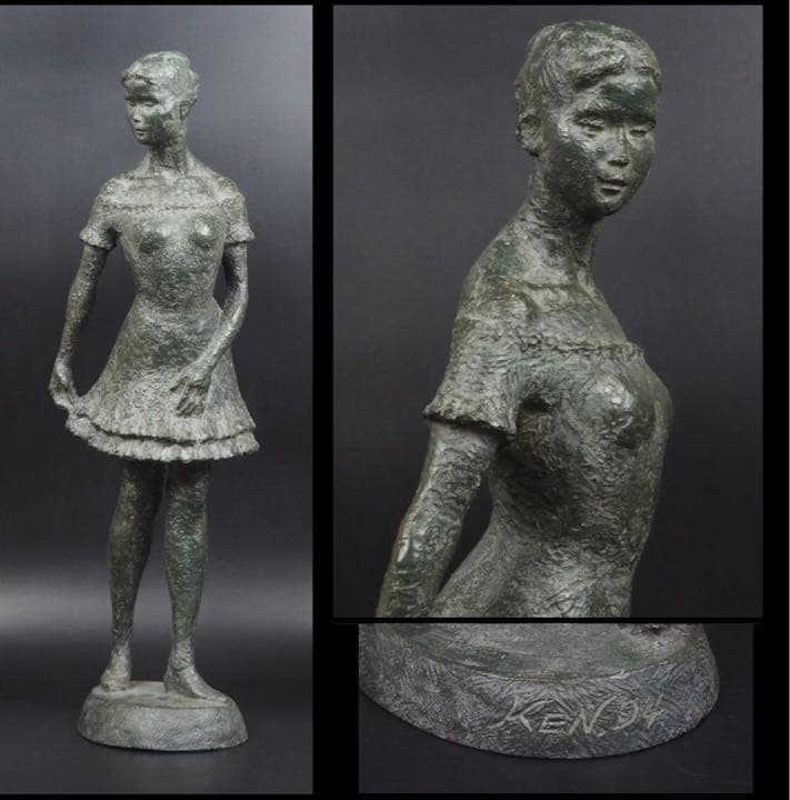 送料無料　『KEN、94』在銘　少女立像　高61ｃｍ