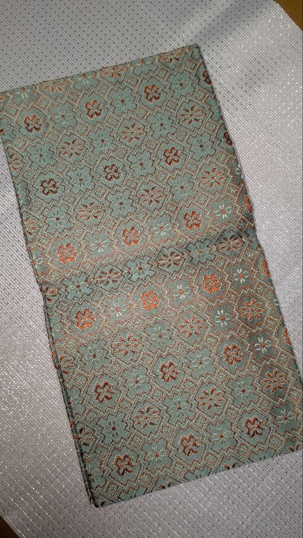 袋師土田友湖　隅入菱『菊花文緞子』袱紗帛紗　千家十職　茶道具出袱紗　共箱　表千家