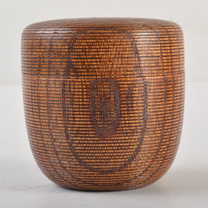 茶道具　天然木　網目　棗　仕覆・時代箱付　V　6339