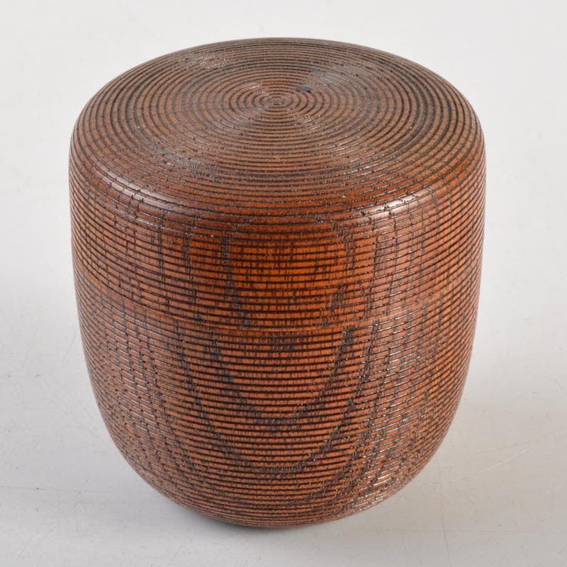 茶道具　天然木　網目　棗　仕覆・時代箱付　V　6339