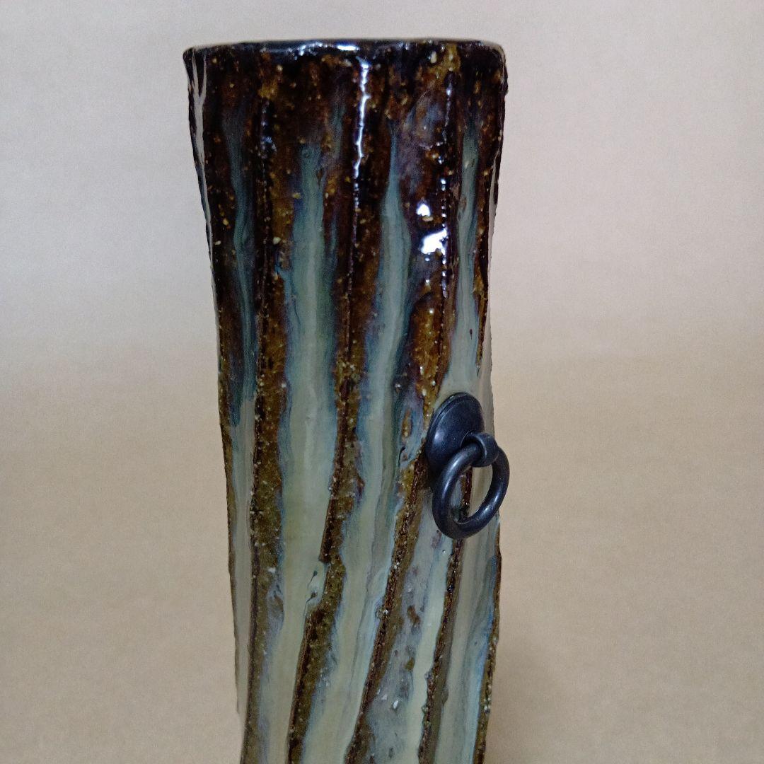 茶道具　高取しのぎ掛花入