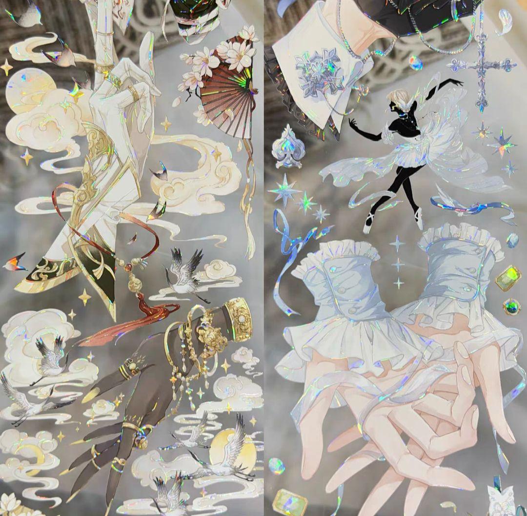 切売 1220★ 海外 マスキングテープ マステ PET 装飾 人物 贝壳光