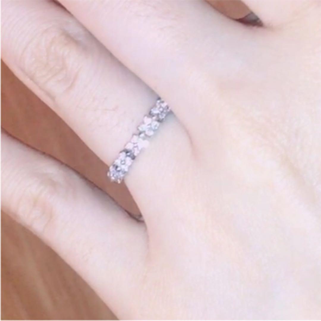 お値下げ中♡ピンクダイヤモンド フラワー　リング k18WG