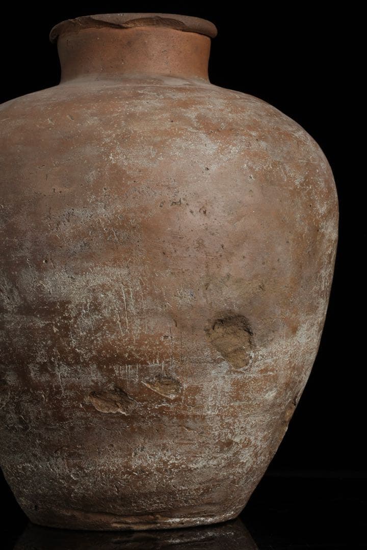 信楽焼 古信楽 輪線文 大壺 古壷 高さ33.5㎝ 古陶磁 時代物 骨董 古美術