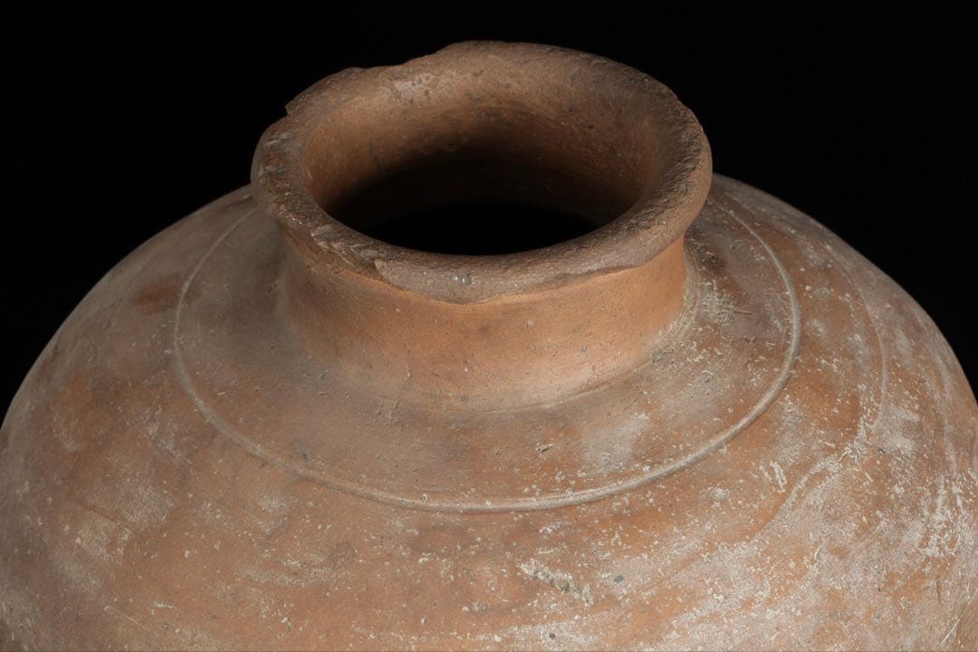 信楽焼 古信楽 輪線文 大壺 古壷 高さ33.5㎝ 古陶磁 時代物 骨董 古美術