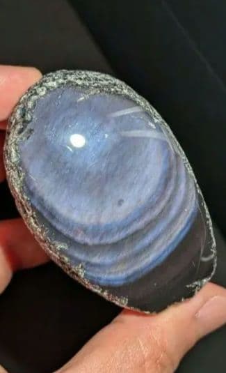 研磨品　十勝石玲瓏　パープル、ブルーレインボーオブシディアン