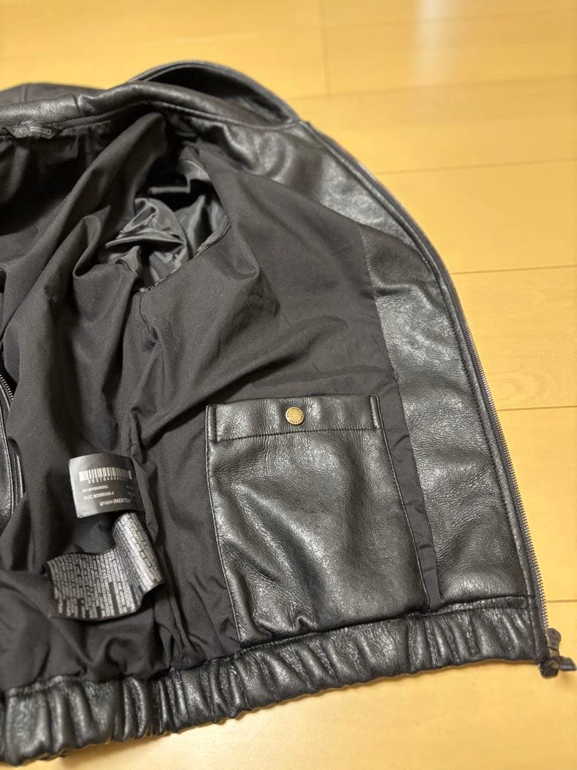 ZARA フェイクレザーフーデッドジャケット　Lサイズ