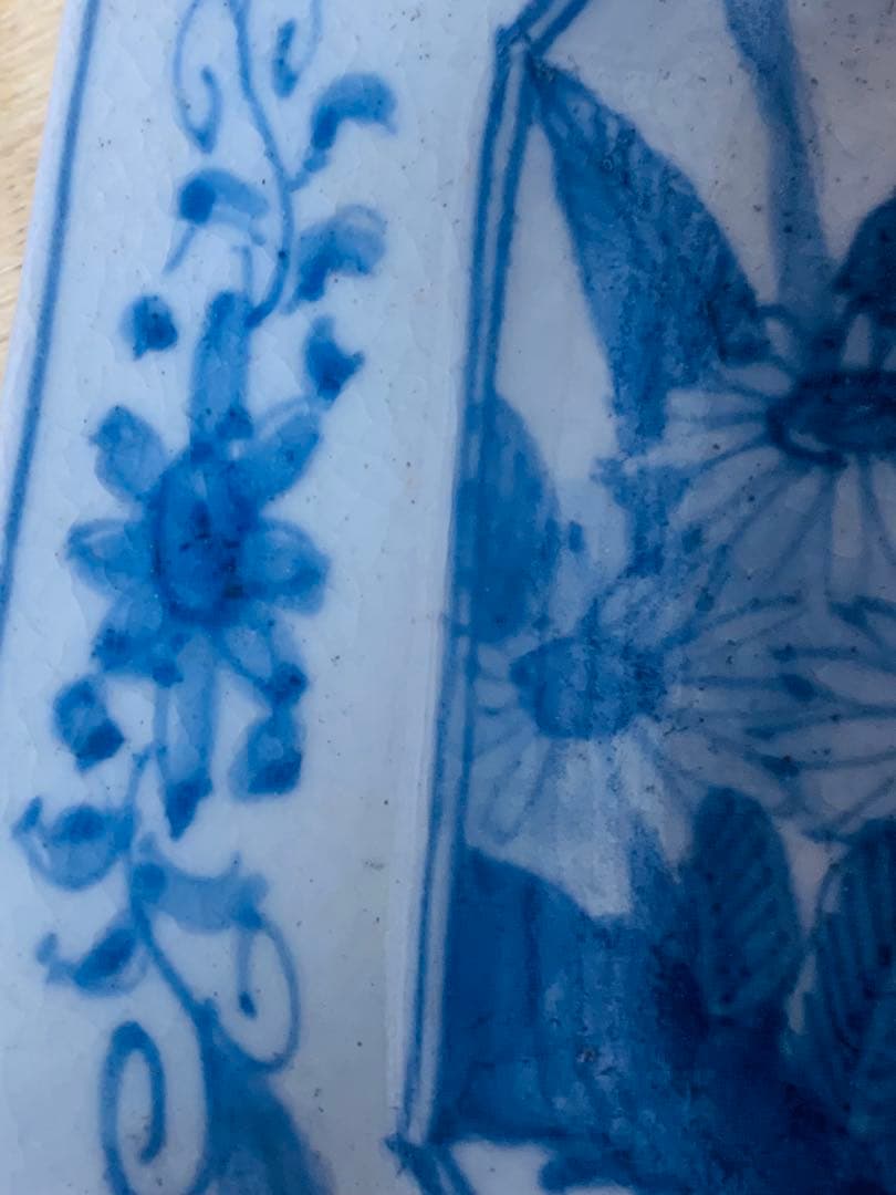 中国明時代晩期四方染付大皿