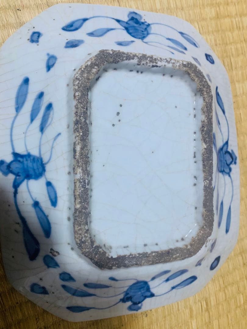 中国明時代晩期四方染付大皿