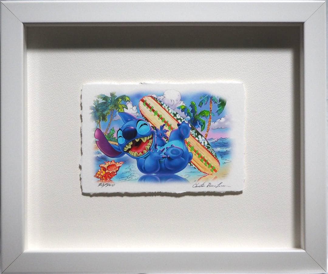 真作■ラッセン ディズニー 版画 スティッチ■絵画 アールビバン 保証書付き