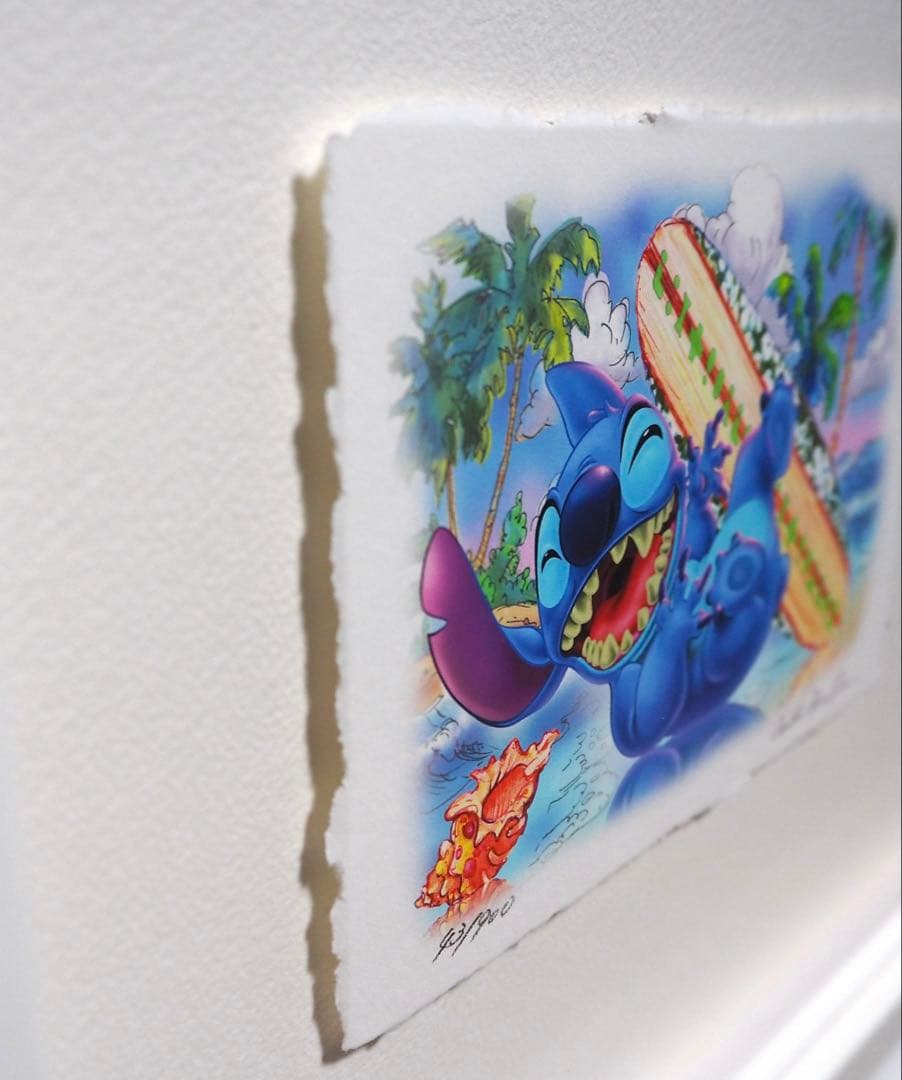 真作■ラッセン ディズニー 版画 スティッチ■絵画 アールビバン 保証書付き