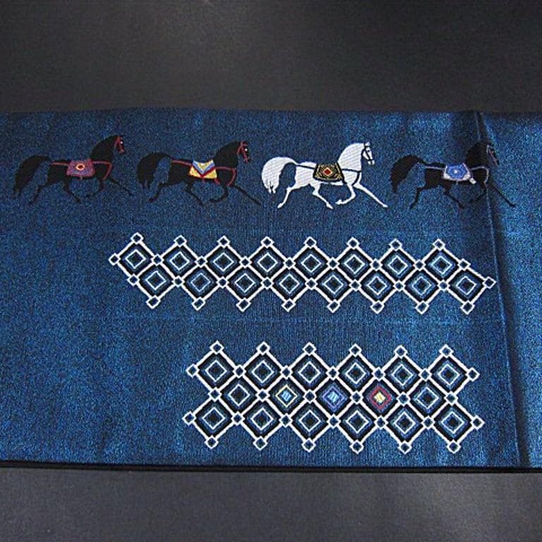 期間限定大幅値下げ！逸品　新品　西陣織高級六通柄袋帯　馬　【綿芯御仕立付】②