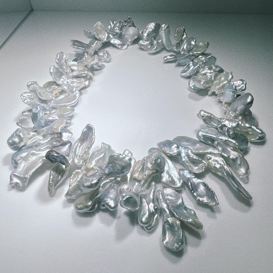 淡水パールネックレスペタルパールネックレス　NO24-919