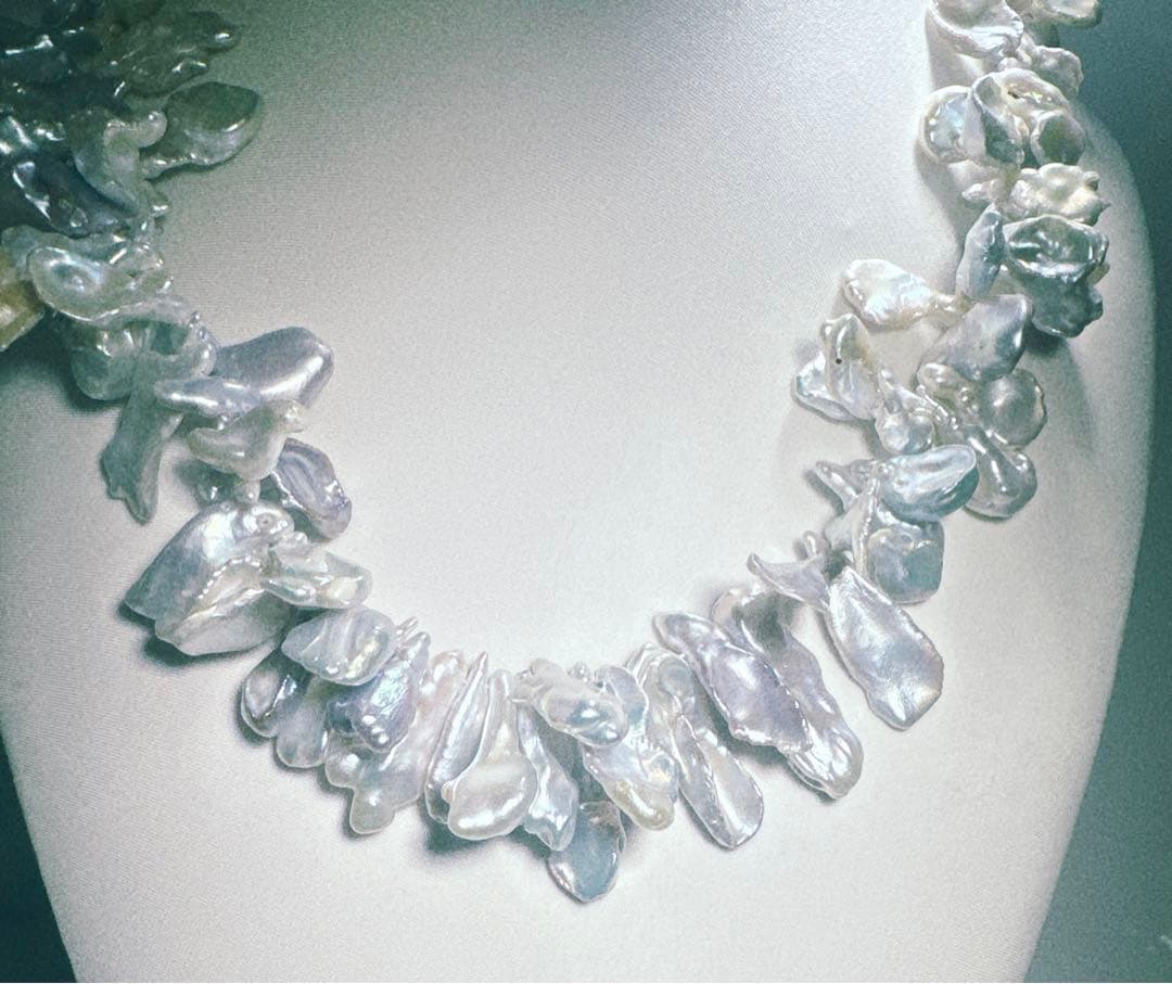 淡水パールネックレスペタルパールネックレス　NO24-919