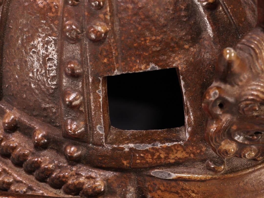 BY260　備前焼　十四代 木村長十郎 友敬作　兜置物　床飾り　高さ49㎝