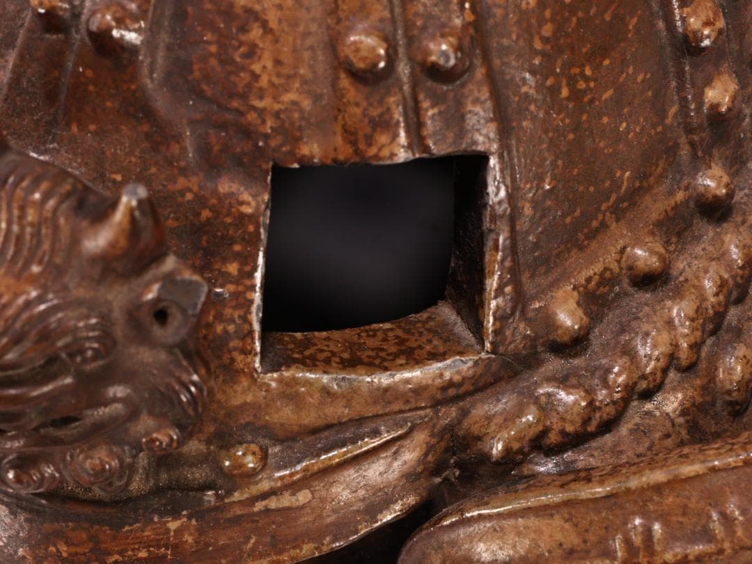 BY260　備前焼　十四代 木村長十郎 友敬作　兜置物　床飾り　高さ49㎝