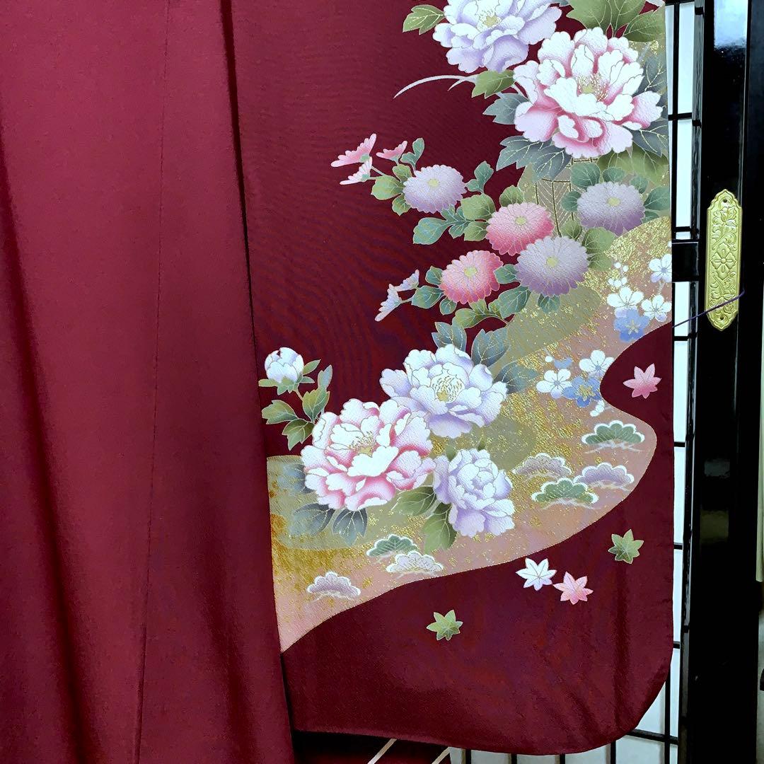り*い様 【大特価】振袖　6点セット　牡丹柄　友禅　身丈164cm 金糸刺繍　あ