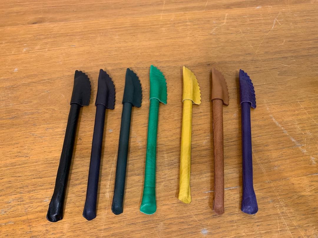 N0810-02★未使用 IBIZAボールペン 7本セット 緑黄茶紫黒