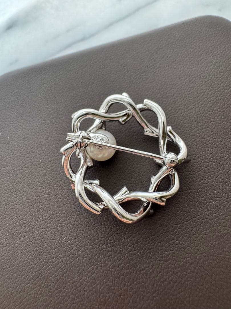 MIKIMOTO ミキモト 幸福の木 シルバー パール ブローチ