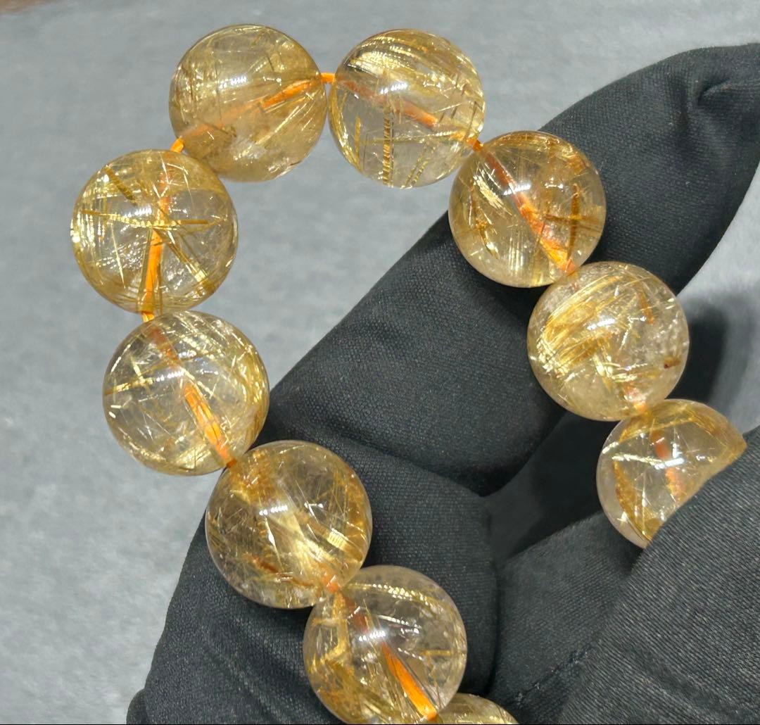 pirokei ゴールドルチルクォーツブレスレット　14mm