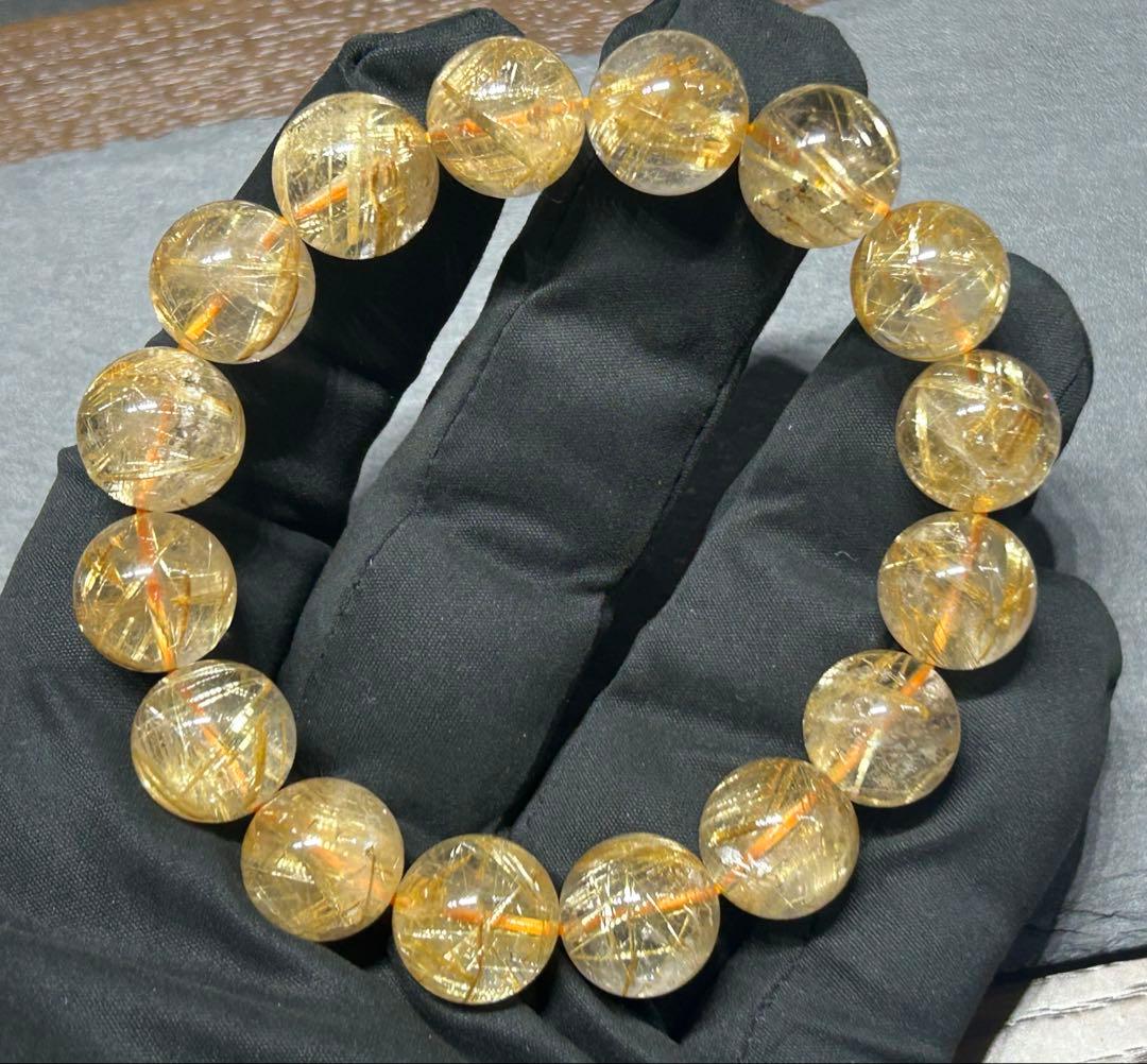 pirokei ゴールドルチルクォーツブレスレット　14mm