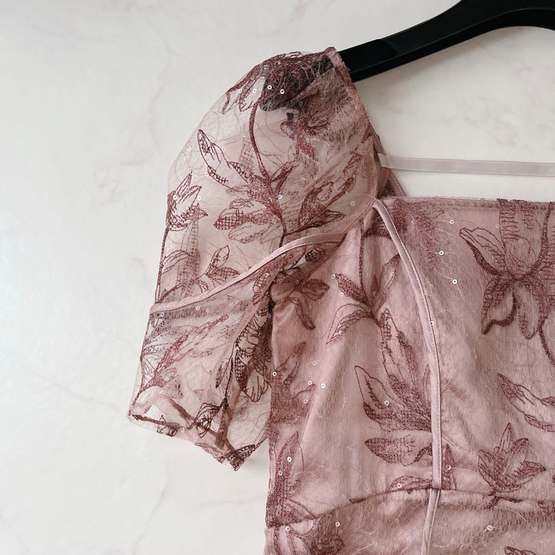 タグ付未使用✨ フレイアイディー カーブパネルエンブロイダリードレス S