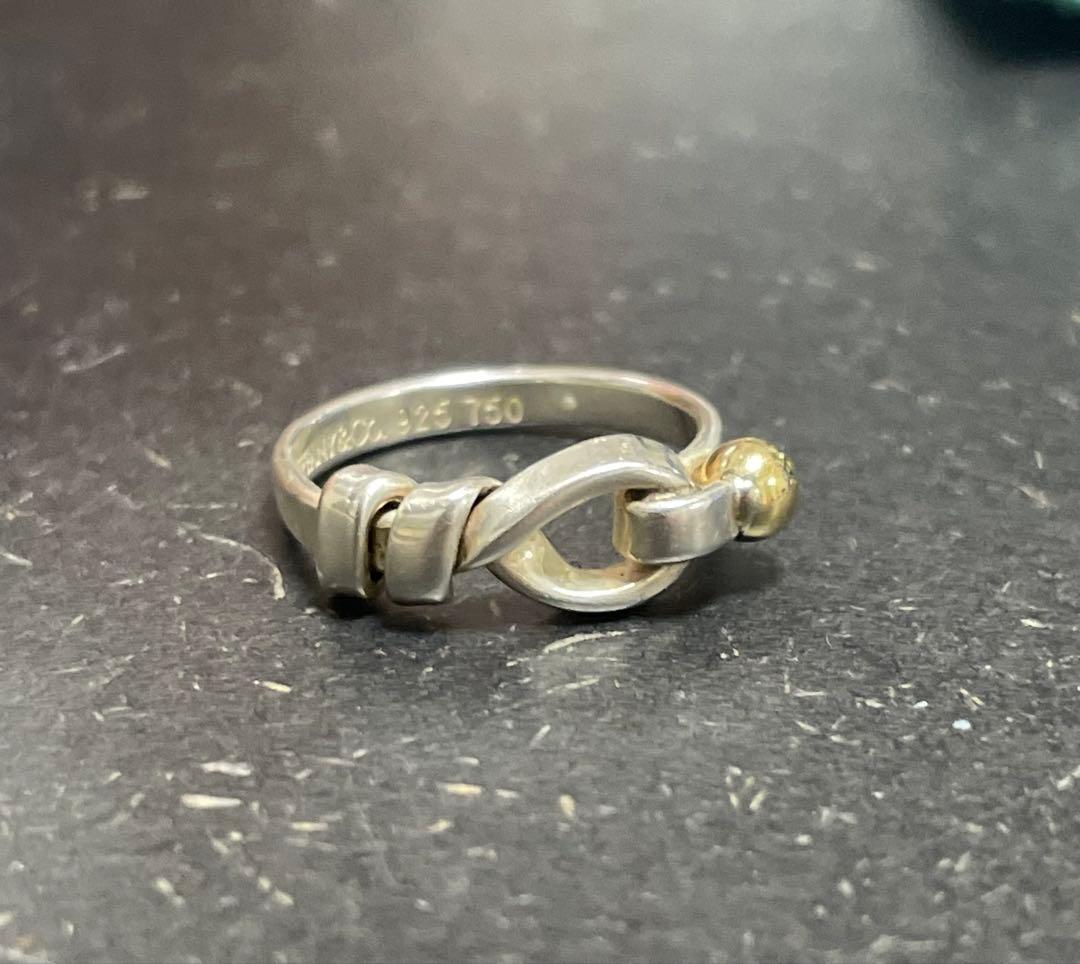 オールドティファニー　リング　フックアンドアイ　ラブノット