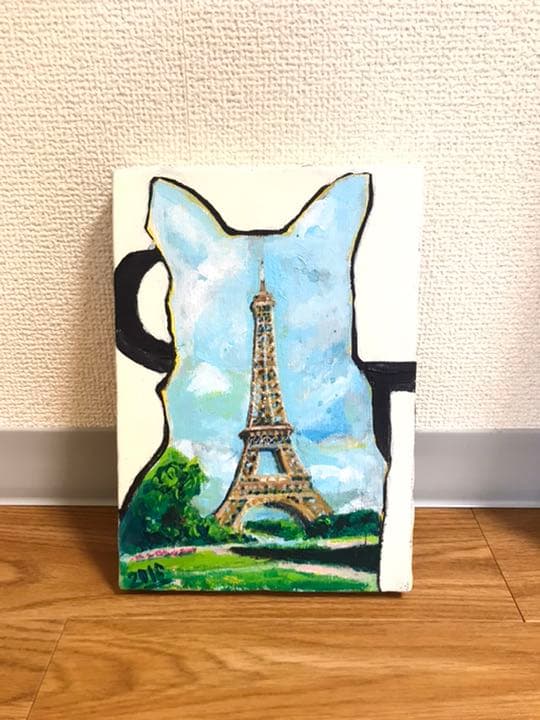 アクリル 画　エッフェル塔　絵画