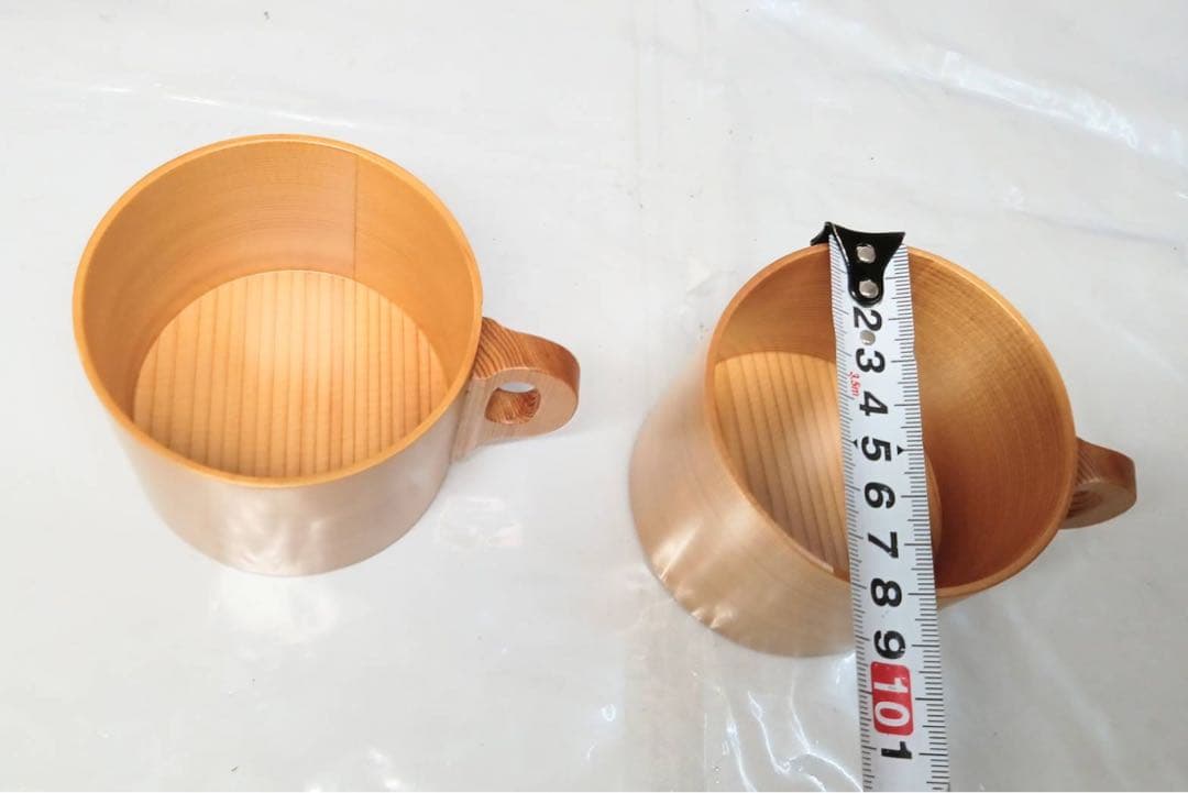 大館工芸社 曲げわっぱ　カップ＆ソーサー　2客　ペア　天然木　伝統工芸品