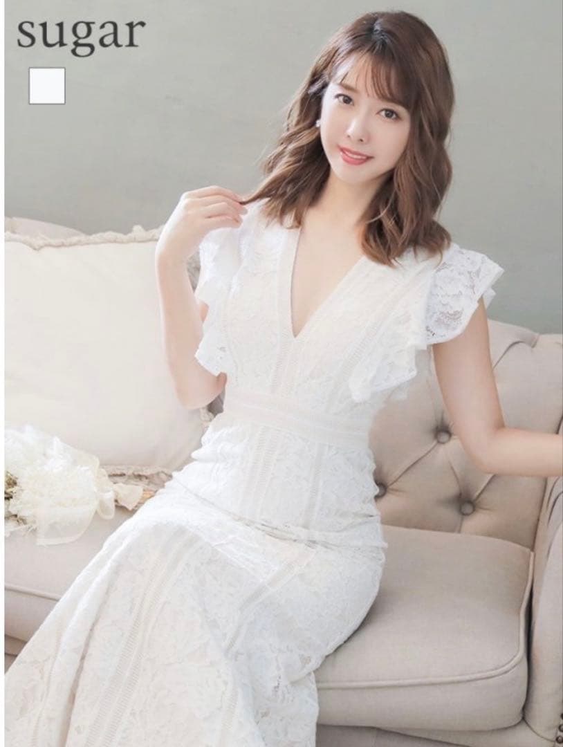 sugar ホワイト レース マキシドレス