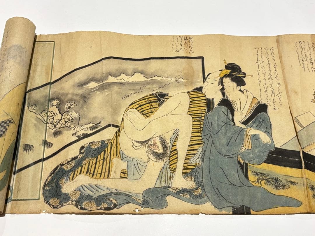 「彩色江戸時代後期筆 春画巻」1巻|艶本 わじるし 巻物 和本 浮世絵