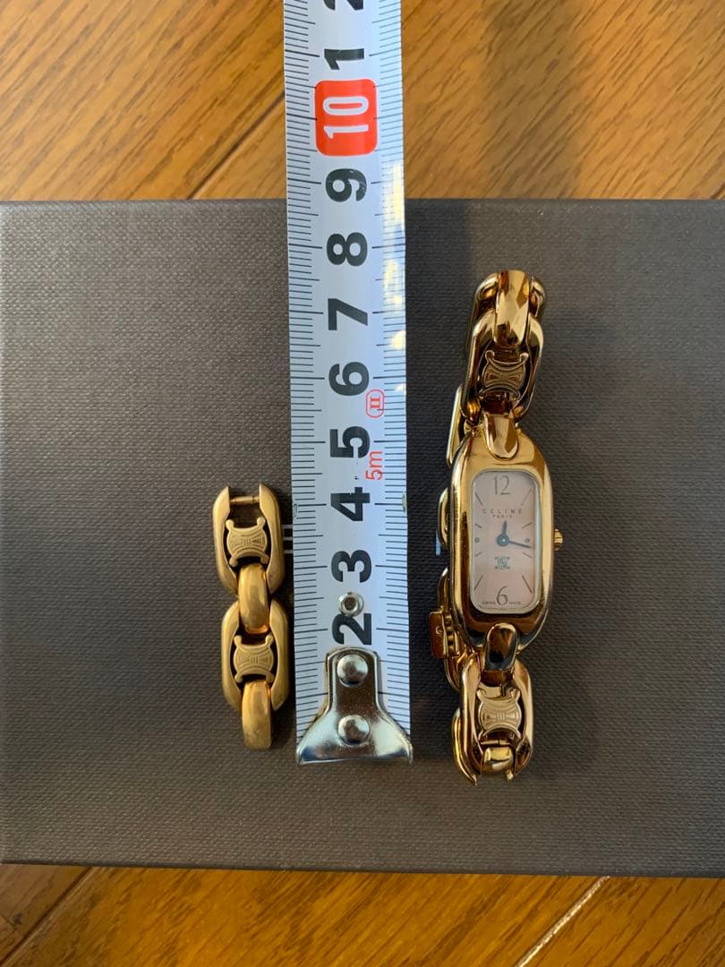 CELINE ピンクゴールドチェーンブレスレット時計