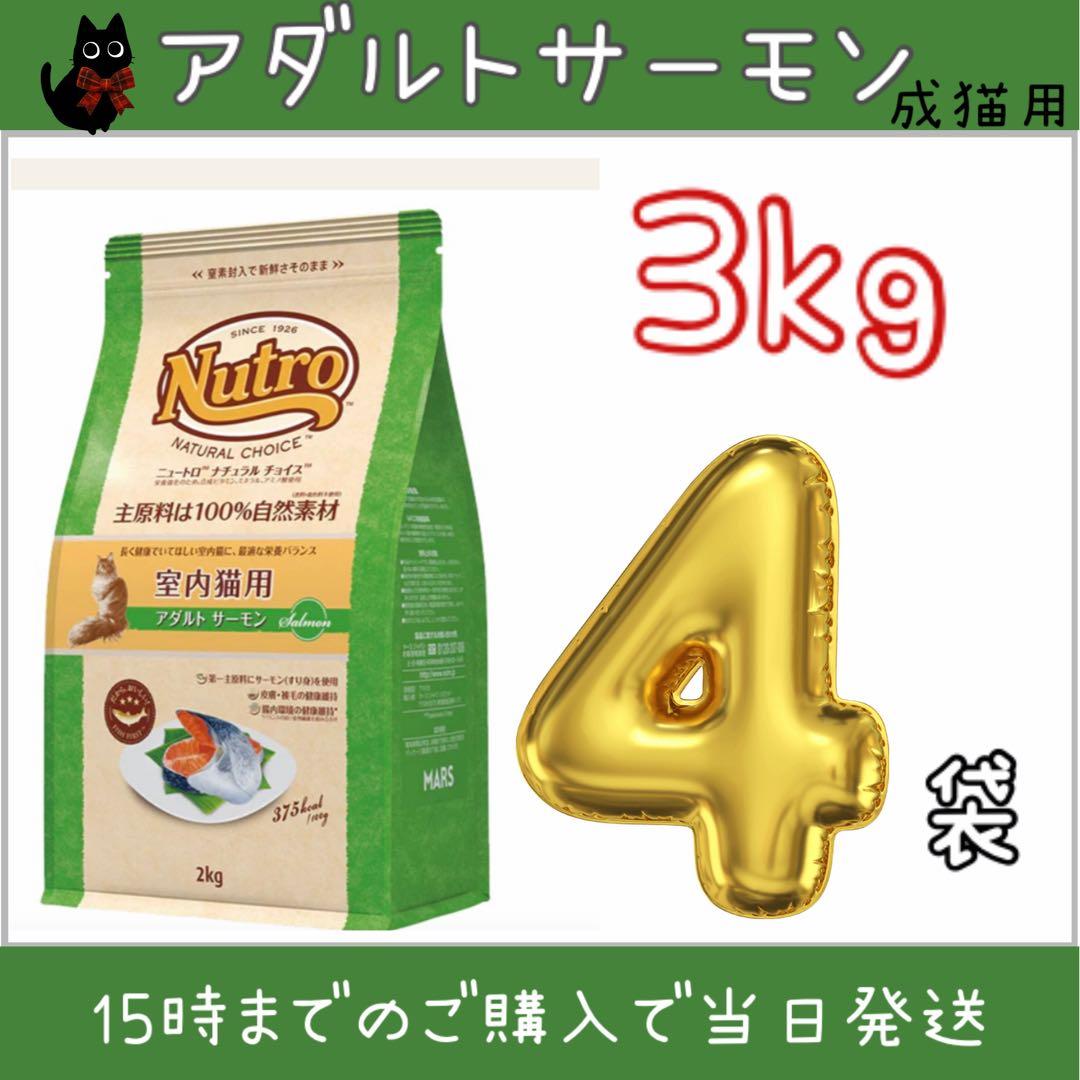 ニュートロ　アダルトサーモン　プロ用 ドライフード 3kg×4袋