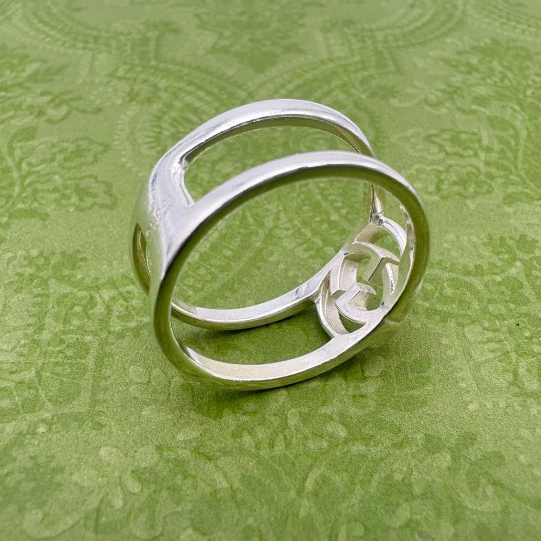 GUCCI シルバーリング インターロッキング オープン 925 20号 19号