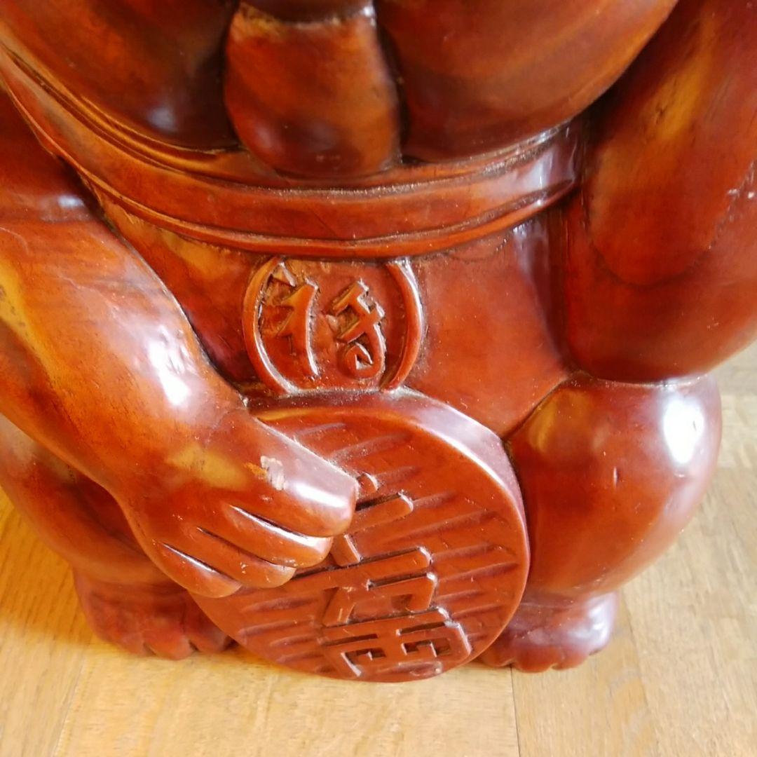 値下げ　木彫り　招き猫　約30センチ