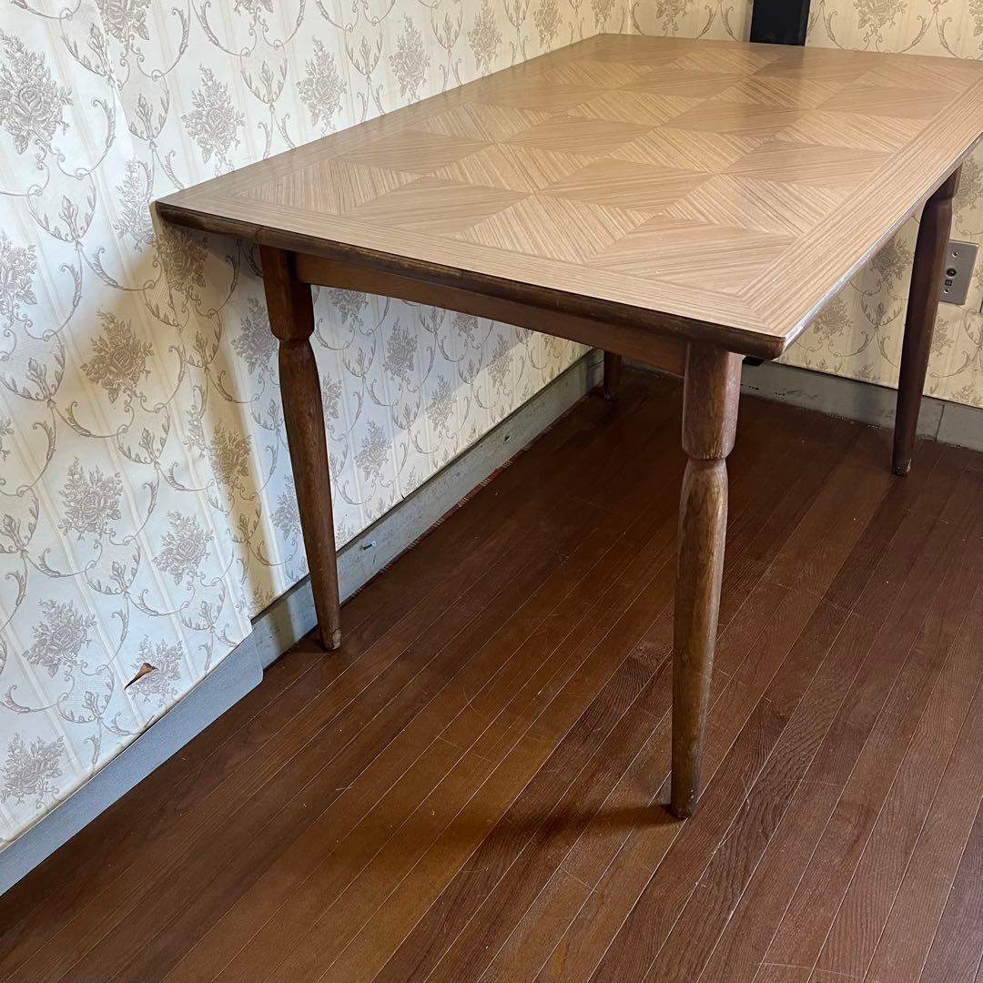 【アンティーク】昭和レトロ トーア 木製 ダイニングテーブル 食卓 古家具