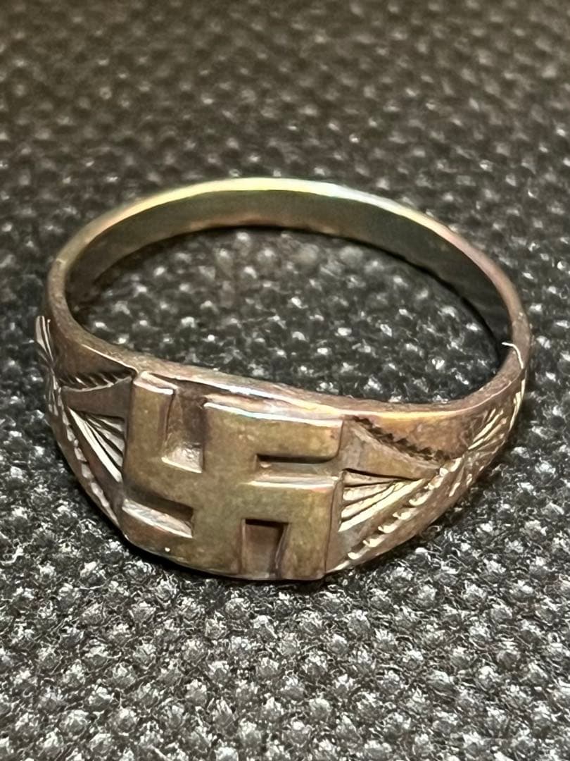 シルバー925 シンプルリング 卍モチーフ 彫金 21号 silver 約4g