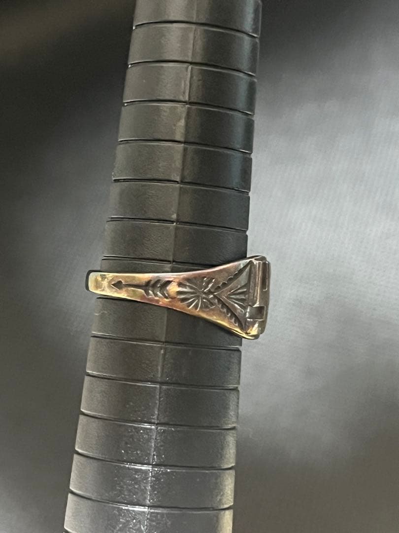 シルバー925 シンプルリング 卍モチーフ 彫金 21号 silver 約4g