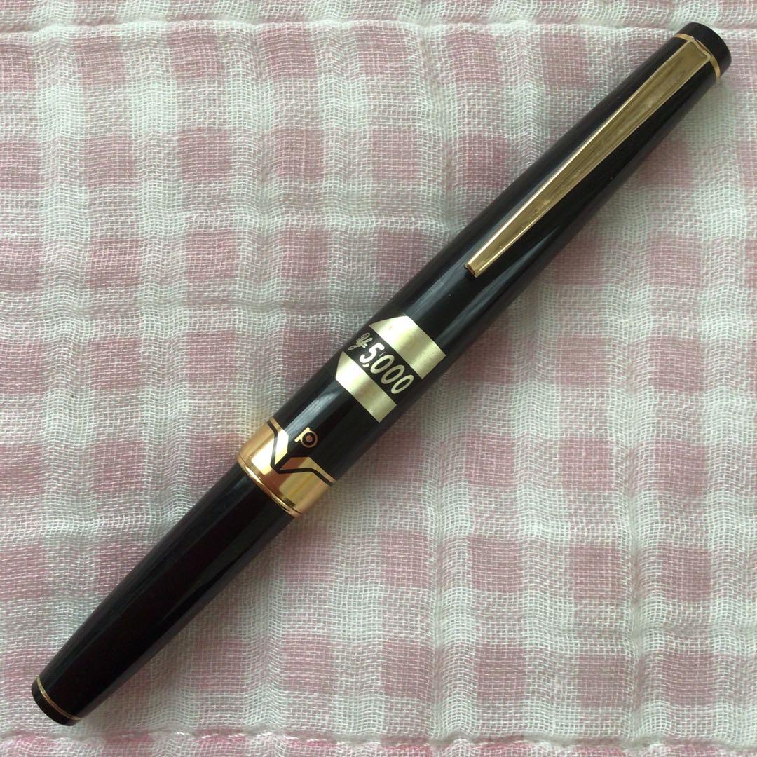 プラチナ 14K 14金 万年筆 ショート 両面書き 2way 中字 黒 廃盤