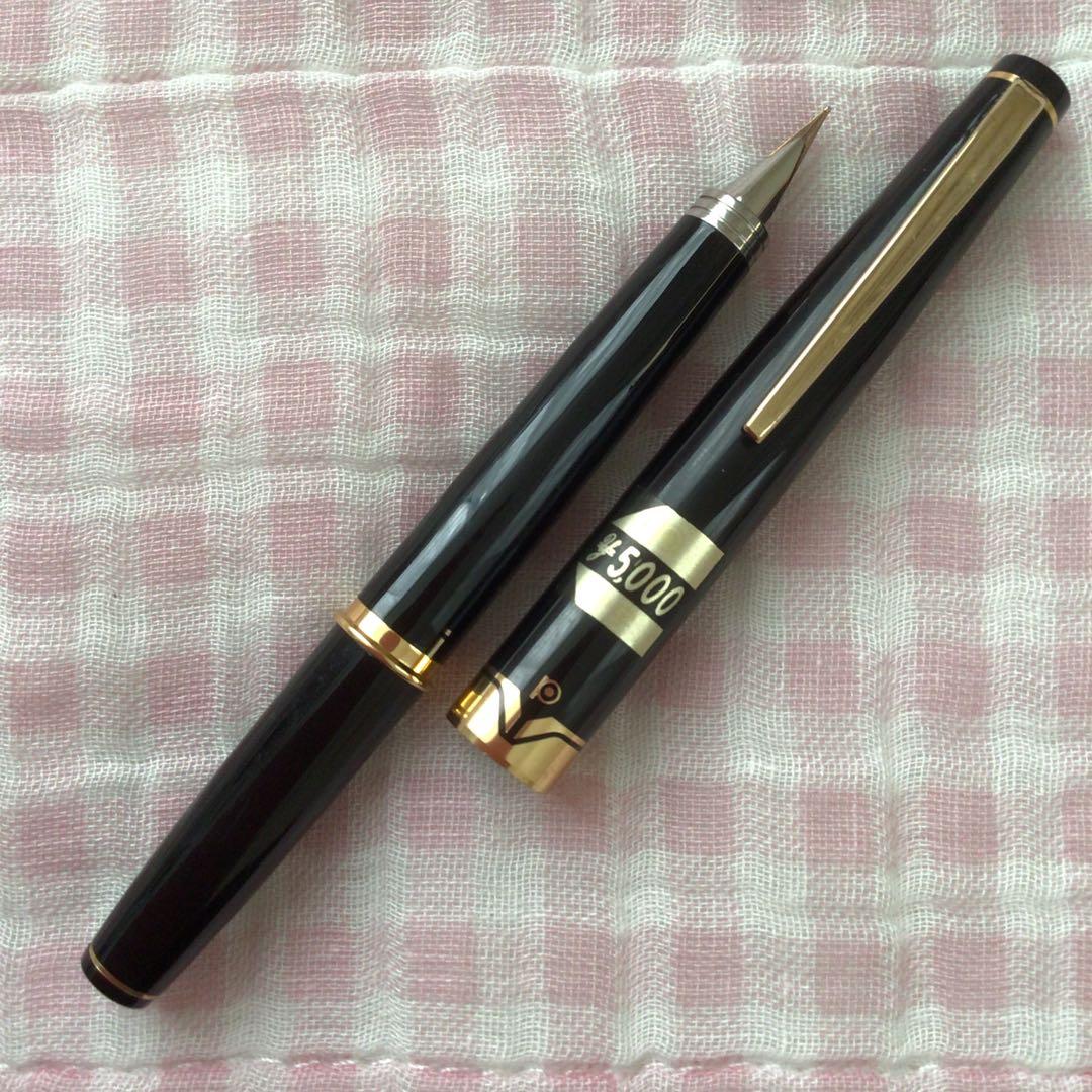 プラチナ 14K 14金 万年筆 ショート 両面書き 2way 中字 黒 廃盤