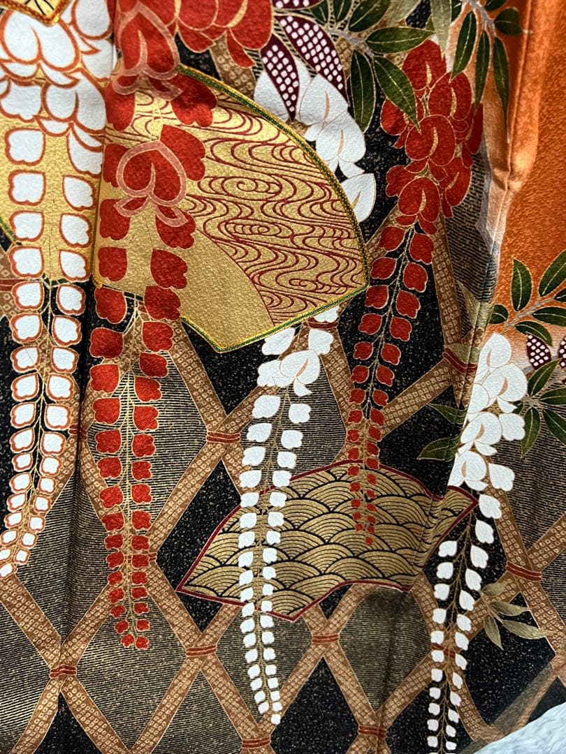 振袖　成人式　藤文様　美品　長襦袢セット