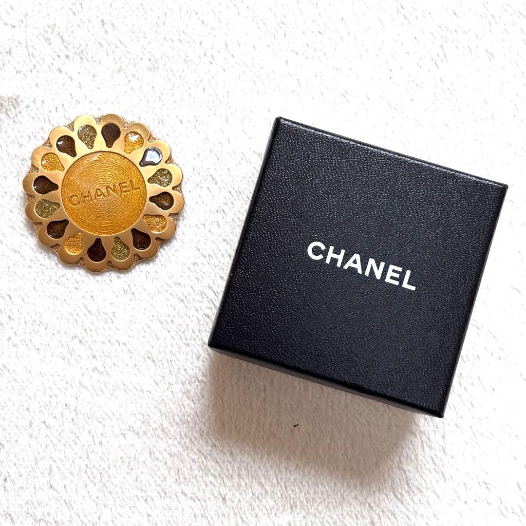 【美品】CHANEL (シャネル) ゴールド ブローチ 箱付き 99A刻印