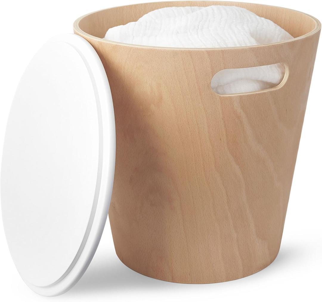 umbra WOODROW 収納スツール 持ち手付き 椅子 収納 整理整頓 木製