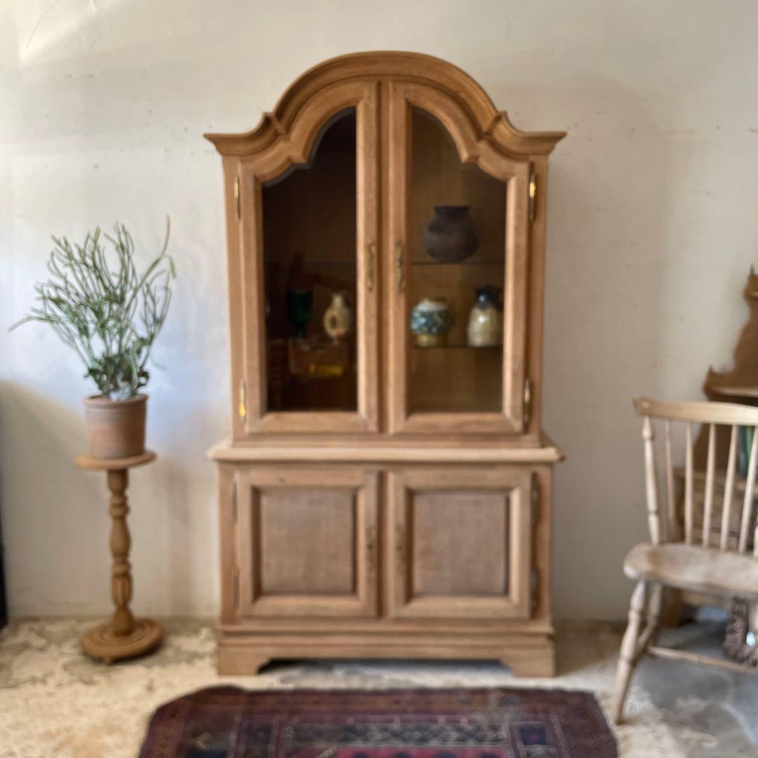 ビンテージ ガラス収納キャビネット ショーケース 食器棚